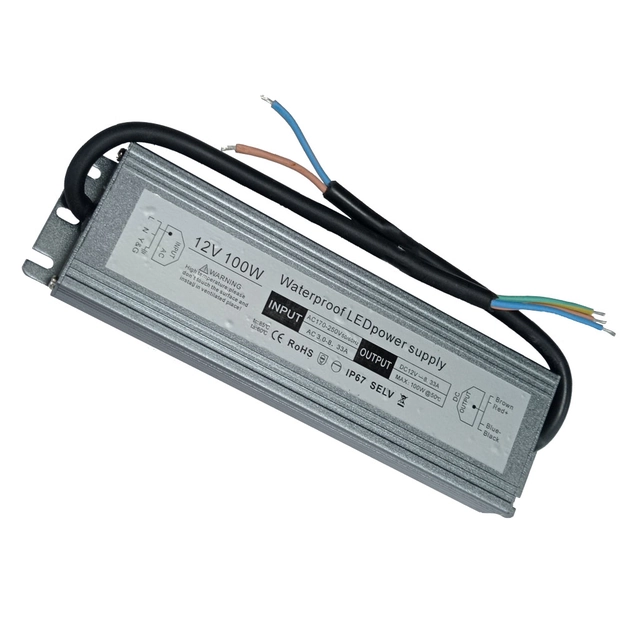 LEDsviti Fuente LED 12V 100W SLIM IP67 resistente al agua (5552775)