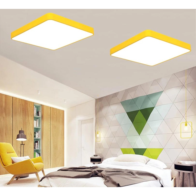 LEDsviti Geltono dizaino LED skydelis 500x500mm 36W diena balta (9816)