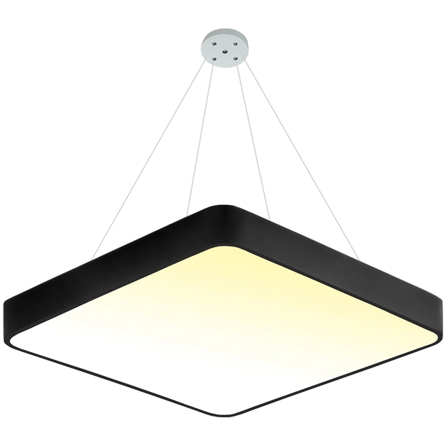 LEDsviti Hängande svart design LED-panel 400x400mm 24W varmvit (13119)
