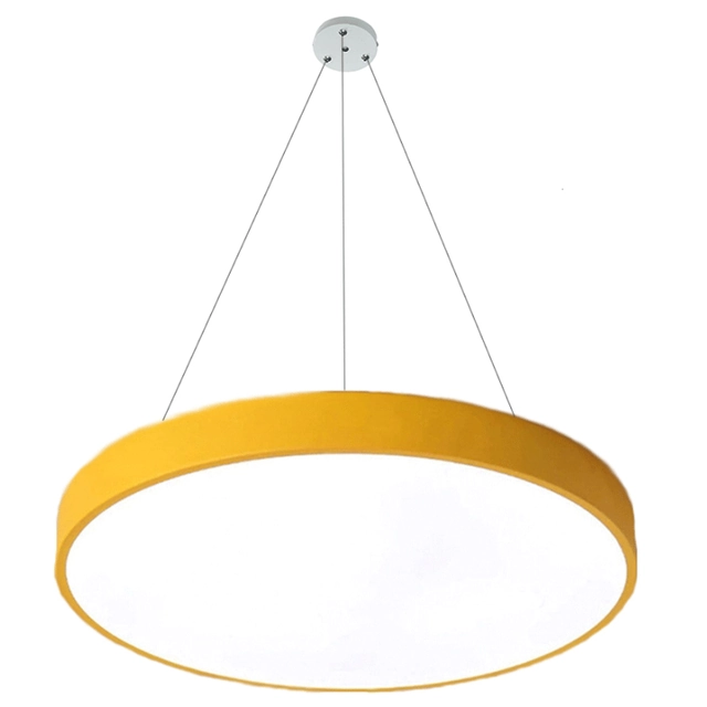 LEDsviti Hängendes gelbes Designer-LED-Panel 400mm 24W warmweiß (13163) + 1x Draht für hängende Panels – 4 Drahtset