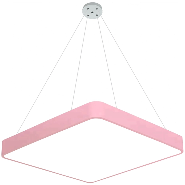 LEDsviti Hängendes rosa Design-LED-Panel 400x400mm 24W Tagesweiß (13134) + 1x Draht zum Aufhängen von Panels – 4 Drahtset