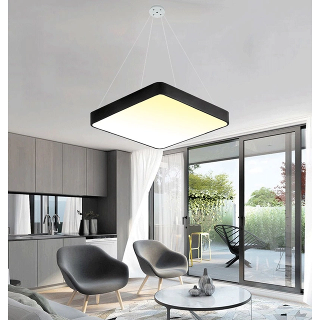 LEDsviti Hanging Black design LED panel 500x500mm 36W warm white (13123)