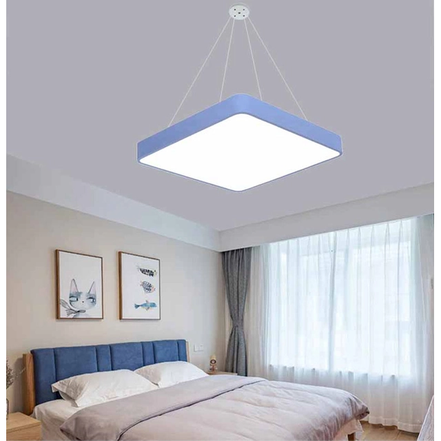 LEDsviti Hanging Blue design LED panel 500x500mm 36W nappali fehér (13152) + 1x Vezeték akasztható panelekhez - 4 huzalkészlet