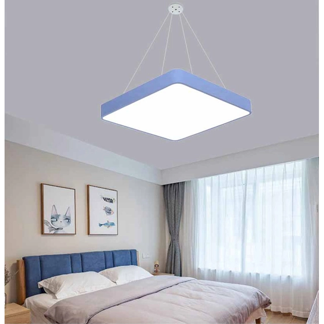 LEDsviti Hanging Blue design Panel LED 500x500mm 36W blanco día (13152) + 1x Cable para paneles colgantes - Juego de cables 4