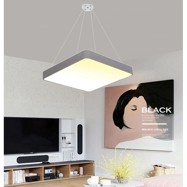 LEDsviti Hanging Gray Panou cu LED 400x400mm 24W alb cald (13159) + 1x Sârmă pentru panouri suspendate - 4 set de fire