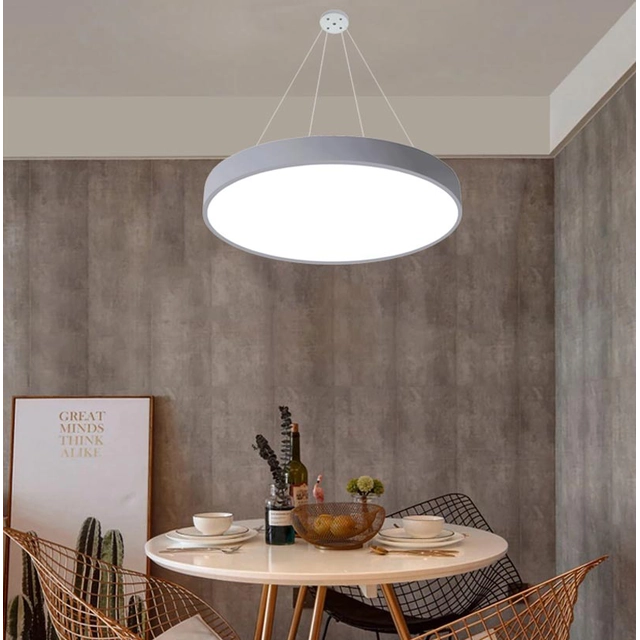 LEDsviti Hanging Grey dizaino LED panelė 600mm 48W diena balta (13182) + 1x Pakabinamų plokščių laidas - 4 laidų rinkinys