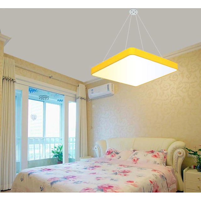 LEDsviti Hanging Pannello LED design giallo 500x500mm 36W bianco giorno (13168) + 1x Cavo per pannelli sospesi - set di cavi 4