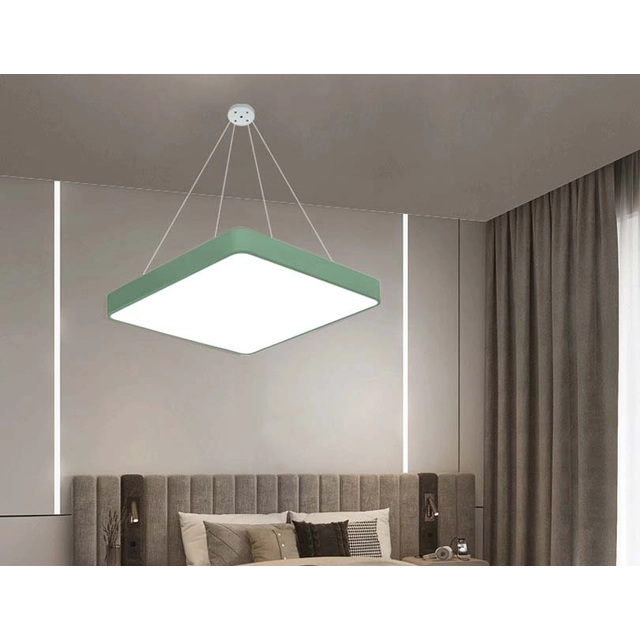 LEDsviti Hanging Pannello LED design verde 600x600mm 48W bianco giorno (13176) + 1x Cavo per pannelli sospesi - set di cavi 4