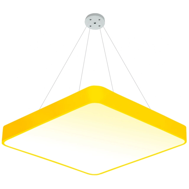 LEDsviti Hanging Pannello LED di design giallo 500x500mm 36W bianco caldo (13169) + 1x Filo per pannelli sospesi - set di cavi 4