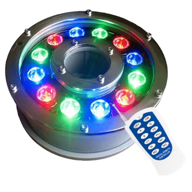 LEDsviti LED strūklakas gaisma RGB 9 24V ar kontrolieri (8966)