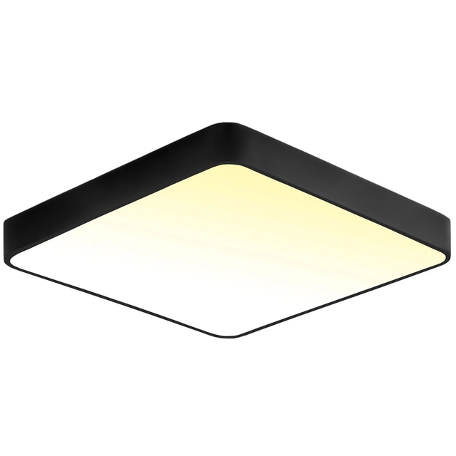 LEDsviti Μαύρο πάνελ LED οροφής 400x400mm 24W ζεστό λευκό με αισθητήρα (13876)