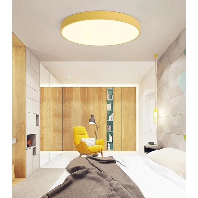 LEDsviti Painel de LED de design amarelo 600mm 48W branco quente (9839)