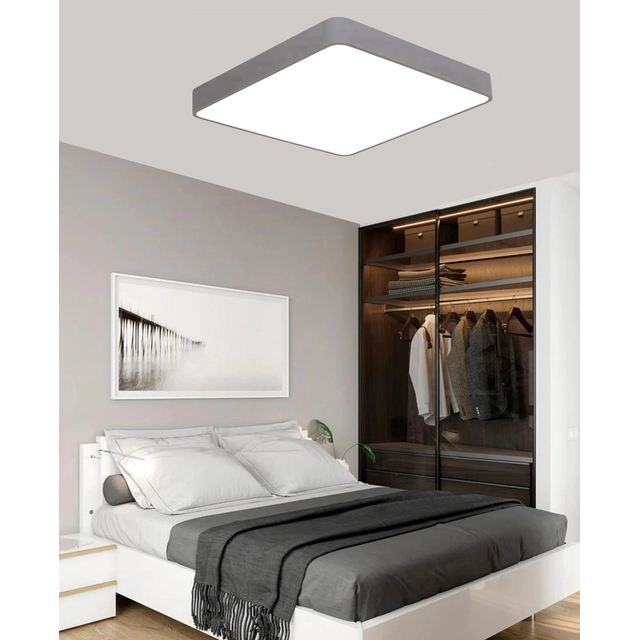 LEDsviti Painel de LED de design cinza 500x500mm 36W branco quente (9809)