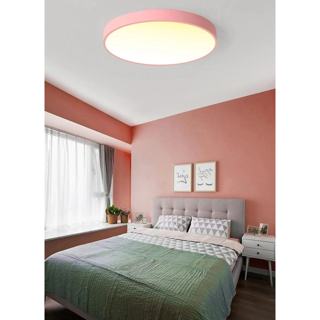 LEDsviti Painel de LED de design rosa 500mm 36W branco quente (9781)