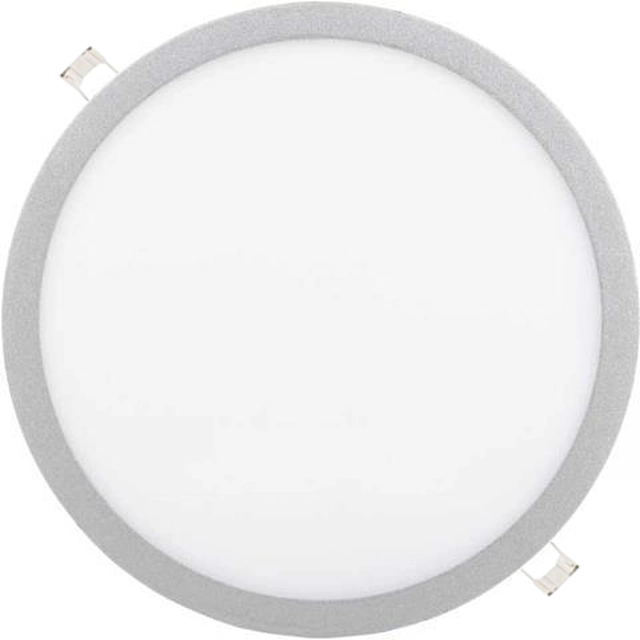 LEDsviti Painel de LED Rebaixado Circular Prata Regulável 400mm 36W Branco Frio (3026) + 1x Fonte Regulável