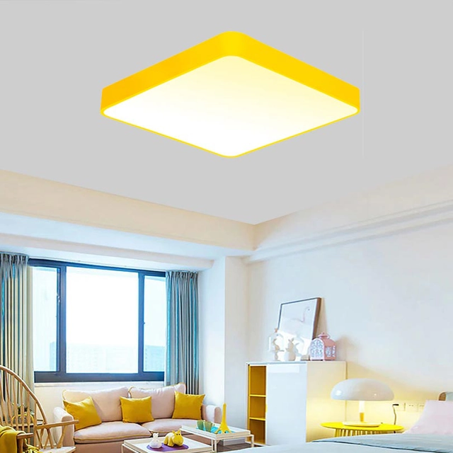 LEDsviti Panel LED de diseño amarillo 500x500mm 36W blanco cálido (9817)