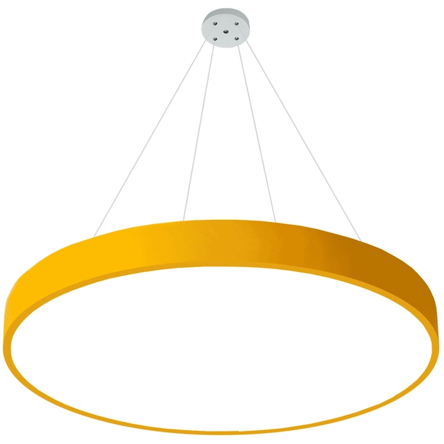 LEDsviti Panel LED de diseño amarillo colgante 500mm 36W blanco día (13164) + 1x Cable para paneles colgantes - Juego de cables 4