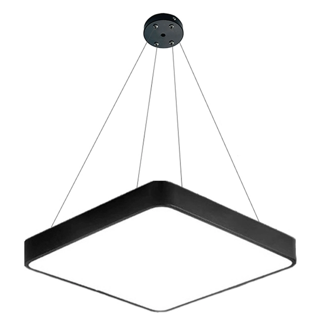 LEDsviti Panel LED de diseño negro colgante 400x400mm 24W blanco día (13118)