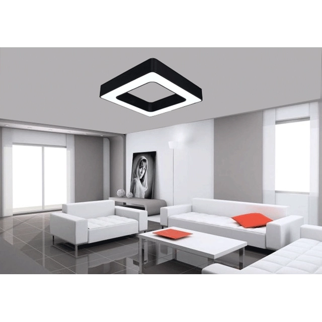 LEDsviti Panel LED de techo negro cuadrado 36W blanco diurno (13043)