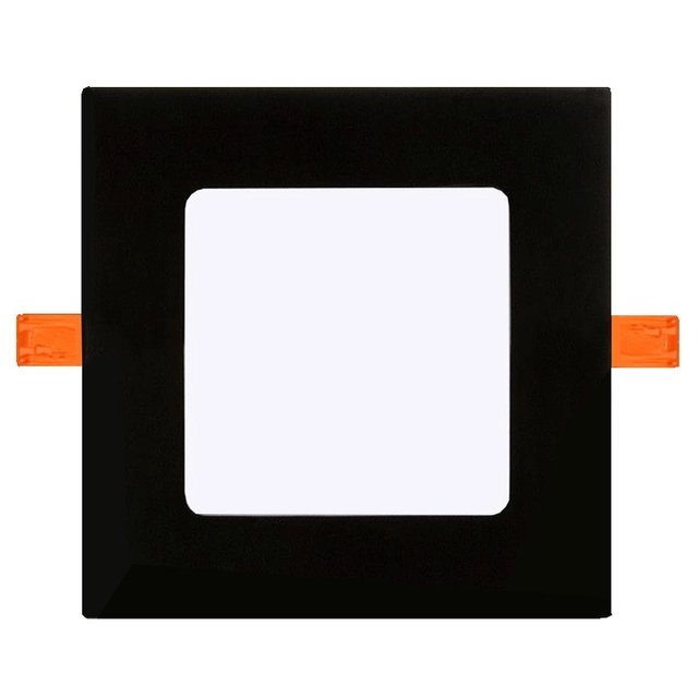 LEDsviti Panel LED integrado negro 6W cuadrado 120x120mm blanco día (12525)