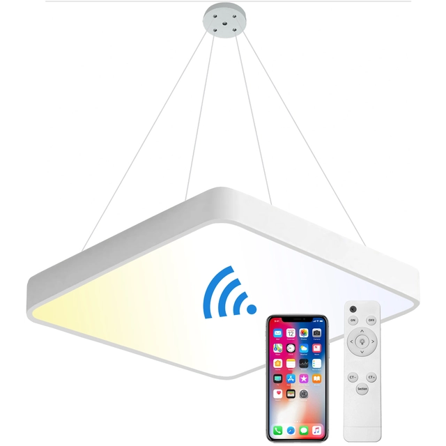 LEDsviti Panneau LED blanc suspendu 600x600mm 48W CCT intelligent avec contrôleur (13206)