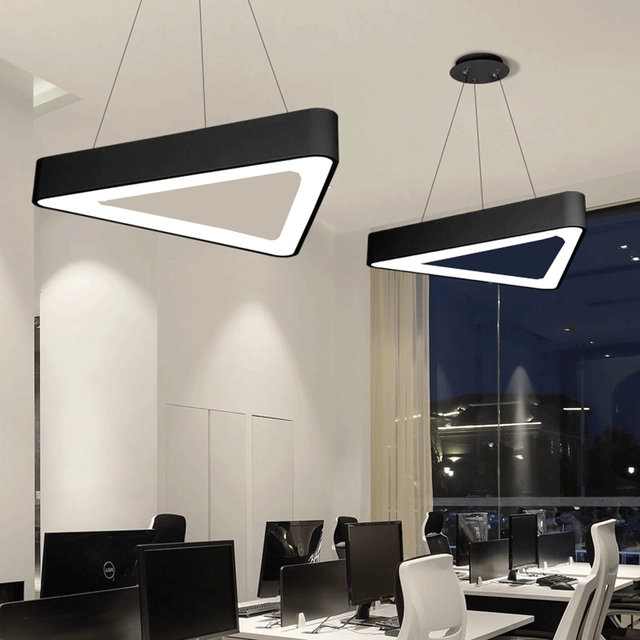 LEDsviti Panneau LED de plafond noir triangle 36W blanc diurne (13044)