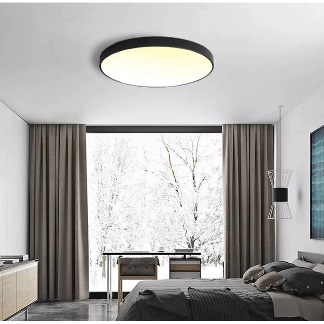 LEDsviti Panneau LED design noir 400mm 24W blanc chaud (9723)