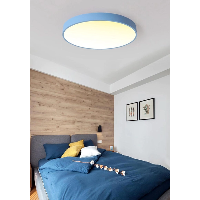 LEDsviti Pannello LED da soffitto blu 400mm 24W bianco caldo con sensore (13878)