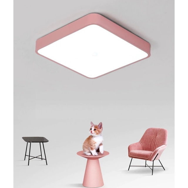 LEDsviti Pannello LED da soffitto rosa 400x400mm 24W bianco caldo con sensore (13884)