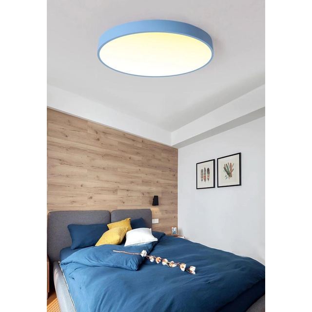 LEDsviti Panou LED de tavan albastru 400mm 24W alb cald cu senzor (13878)