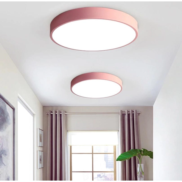 LEDsviti Pink lubų LED panelė 400mm 24W diena balta su jutikliu (13881)