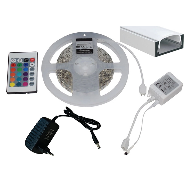 LEDsviti Set completo di strisce LED RGB 4m 57W con profilo (13861)