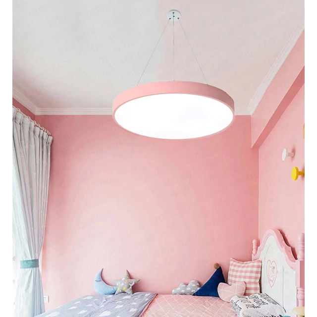 LEDsviti Viseći Pink dizajn LED panel 400mm 24W dnevna bijela (13130) + 1x Žica za vješanje panela - 4 set žica