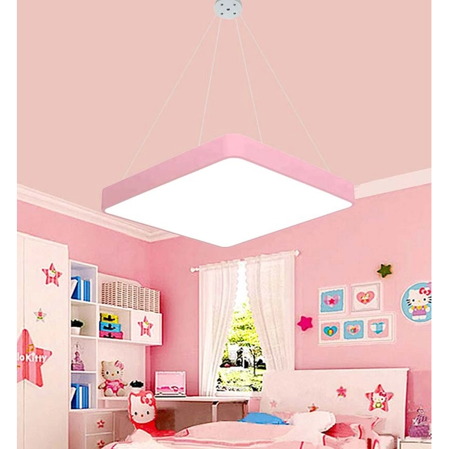 LEDsviti Viseći Pink dizajn LED panel 600x600mm 48W topla bijela (13173) + 1x Žica za viseće panele - 4 set žica