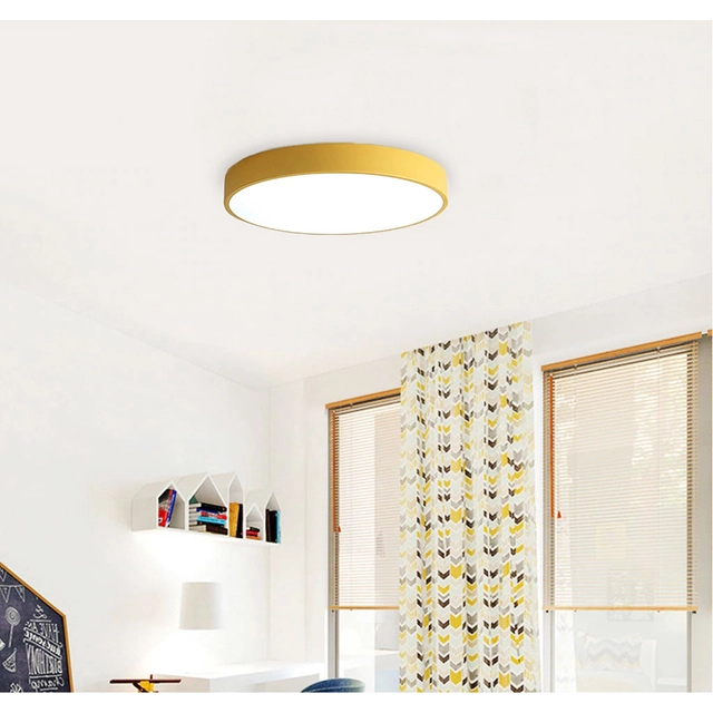 LEDsviti Yellow ceiling LED panel 400mm 24W day white with sensor (13893)