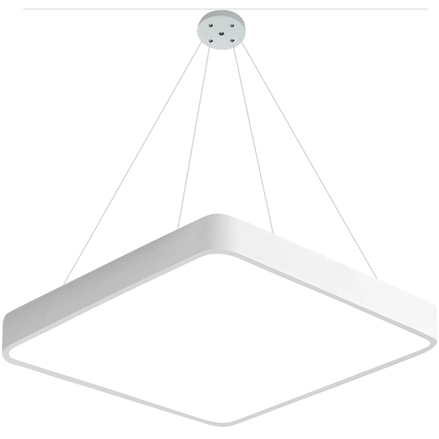LEDsviti Závesný biely dizajnový LED panel 600x600mm 48W denná biela (13128) + 1x Lanko k závesným panelom – 4 lanka sada