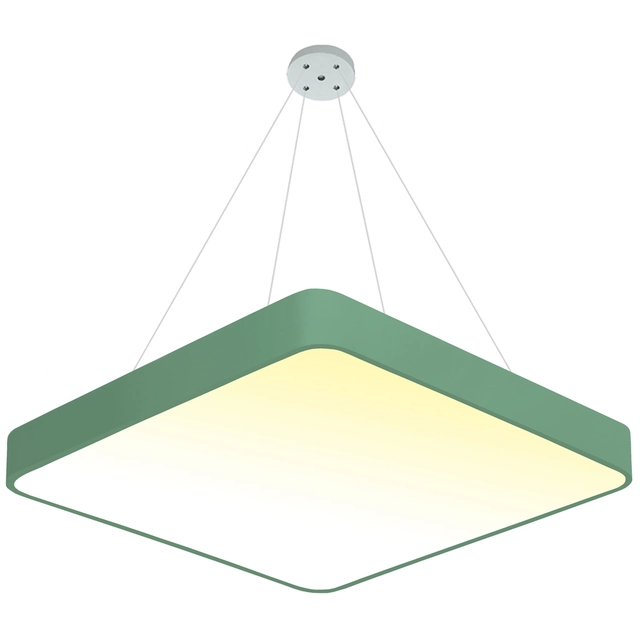 LEDsviti Závesný Zelený dizajnový LED panel 400x400mm 24W teplá biela (13143) + 1x Lanko k závesným panelom – 4 lanka sada
