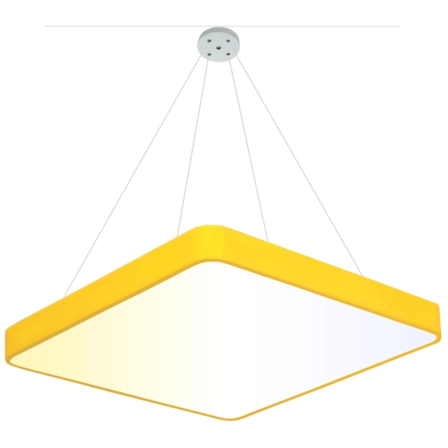 LEDsviti Závěsný Žlutý designový LED panel 400x400mm 24W denní bílá (13166) + 1x Lanko k závěsným panelům – 4 lanka sada