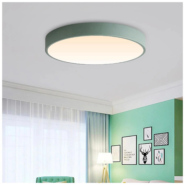 LEDsviti Zeleni stropni LED panel 400mm 24W topla bela s senzorjem (13890)