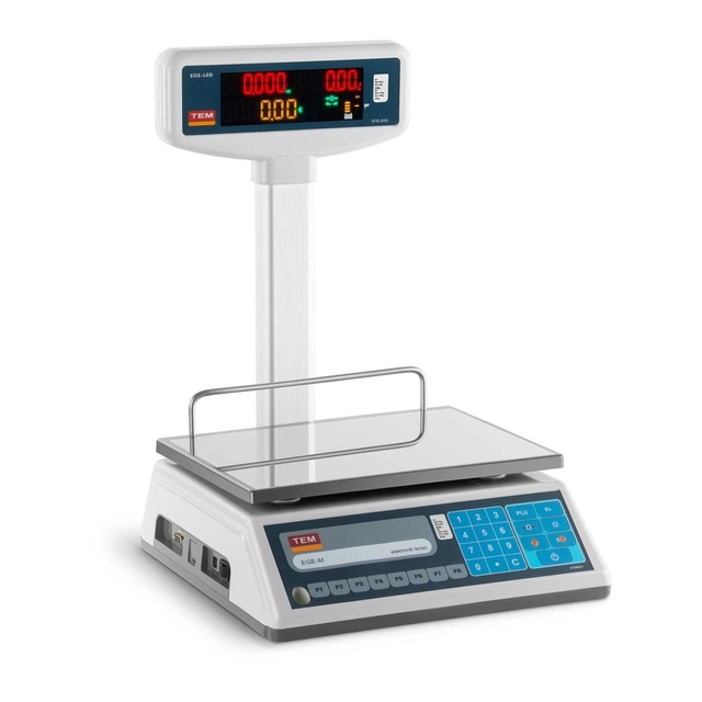 Legalized price shop scale EGE-LED TEM RS232 15kg / 5g