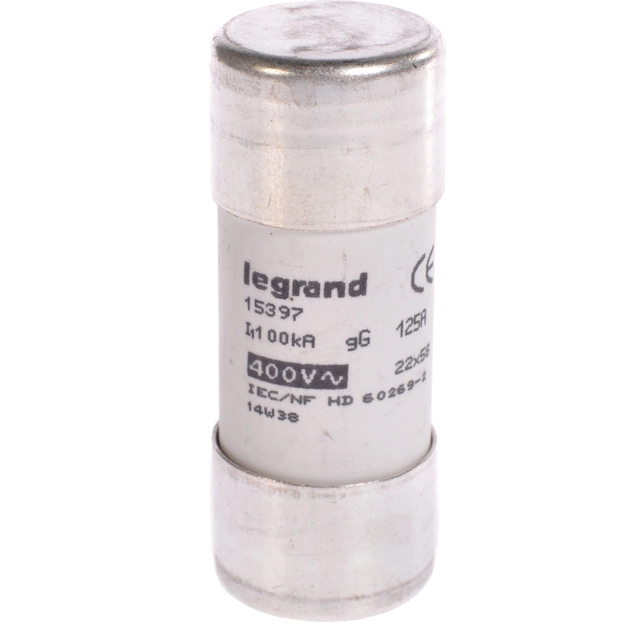 Legrand cilindrinis saugiklis 125A gL 500V HPC 22 x 58mm (015397)