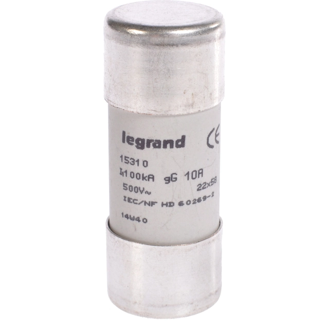 Legrand Cylindrical fuse link 10A gL 500V HPC 22 x 58mm (015310)