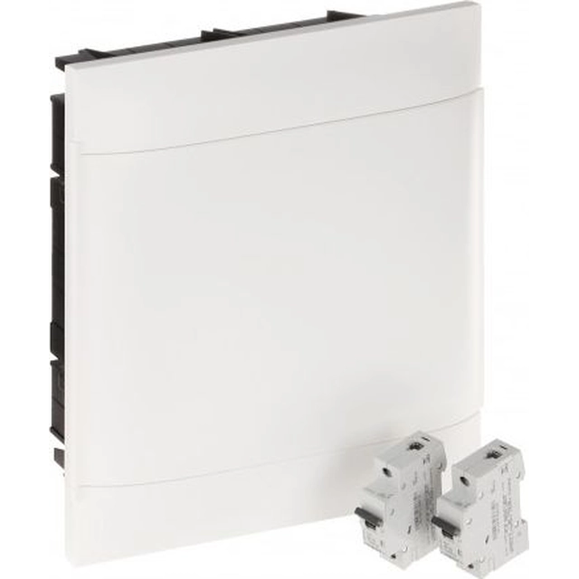 Legrand PRACTIBOX S χωνευτός αρθρωτός διακόπτης 2x12 λευκές πόρτες 2x1P B16 RX3 135362P