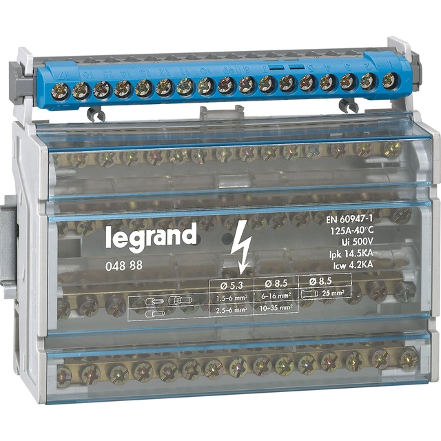 Legrand Verbindingsstrip 17-otworów blauw IP2xN17 (004845)