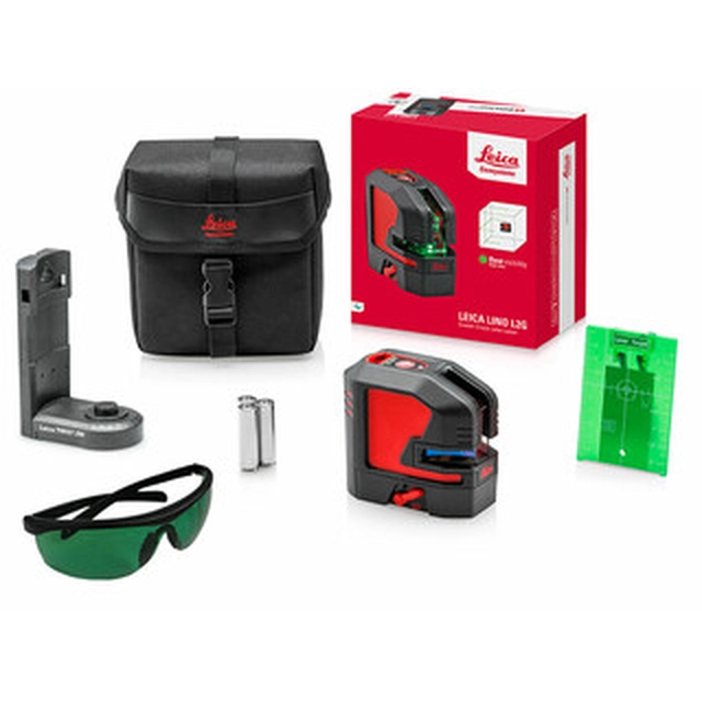 Leica L2Gs + GLB 10G Laser a linea verde Portata: 0 - 35 m | 3 x elemento | In una scatola di cartone