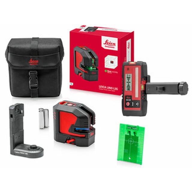 Leica L2Gs + RGR200 Green line laser Effective beam with signal trap: 0 - 80 m | 3 x item | In a cardboard box