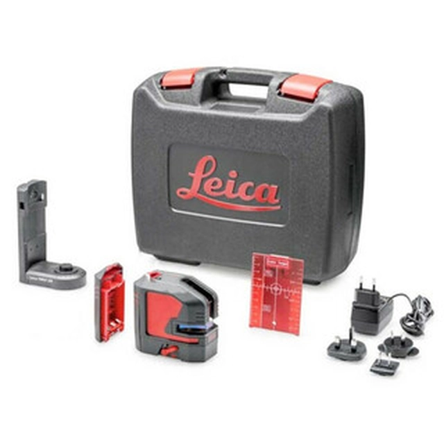 Leica Lino L2 Laser a linea rossa Raggio effettivo con rilevatore di segnale: 0 - 80 m | Con batteria e caricabatterie | In una valigia