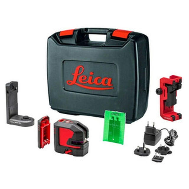 Leica Lino L2G Grön linjelaser Effektiv stråle med signalinterceptor: 0 - 80 m | Med batteri och laddare | I en resväska