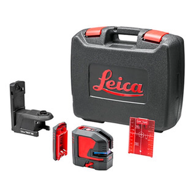 Leica Lino L2P5 Laser à points et lignes rouges Faisceau efficace avec intercepteur de signal : 0 - 80 m | Avec batterie et chargeur | Dans une valise