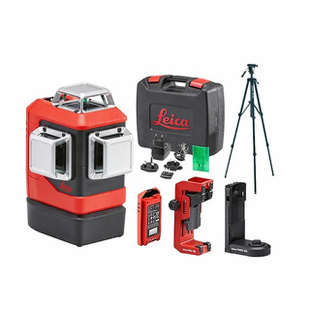 Leica Lino L6G-1 Grøn linje laser Effektiv stråle med signalinterceptor: 0 - 80 m | Med batteri og oplader | I en kuffert